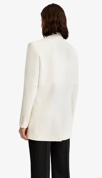 Smythe - Taped db Peaked Lapel Blazer in Ivory