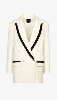 Smythe - Taped db Peaked Lapel Blazer in Ivory