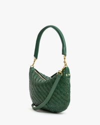 Clare V. - Petit Moyen Messenger in Evergreen Woven Zig-Zag
