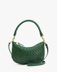 Clare V. - Petit Moyen Messenger in Evergreen Woven Zig-Zag