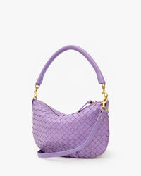 Clare V. - Petit Moyen Messenger in Jacaranda Woven Diagonal