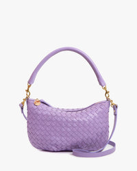 Clare V. - Petit Moyen Messenger in Jacaranda Woven Diagonal