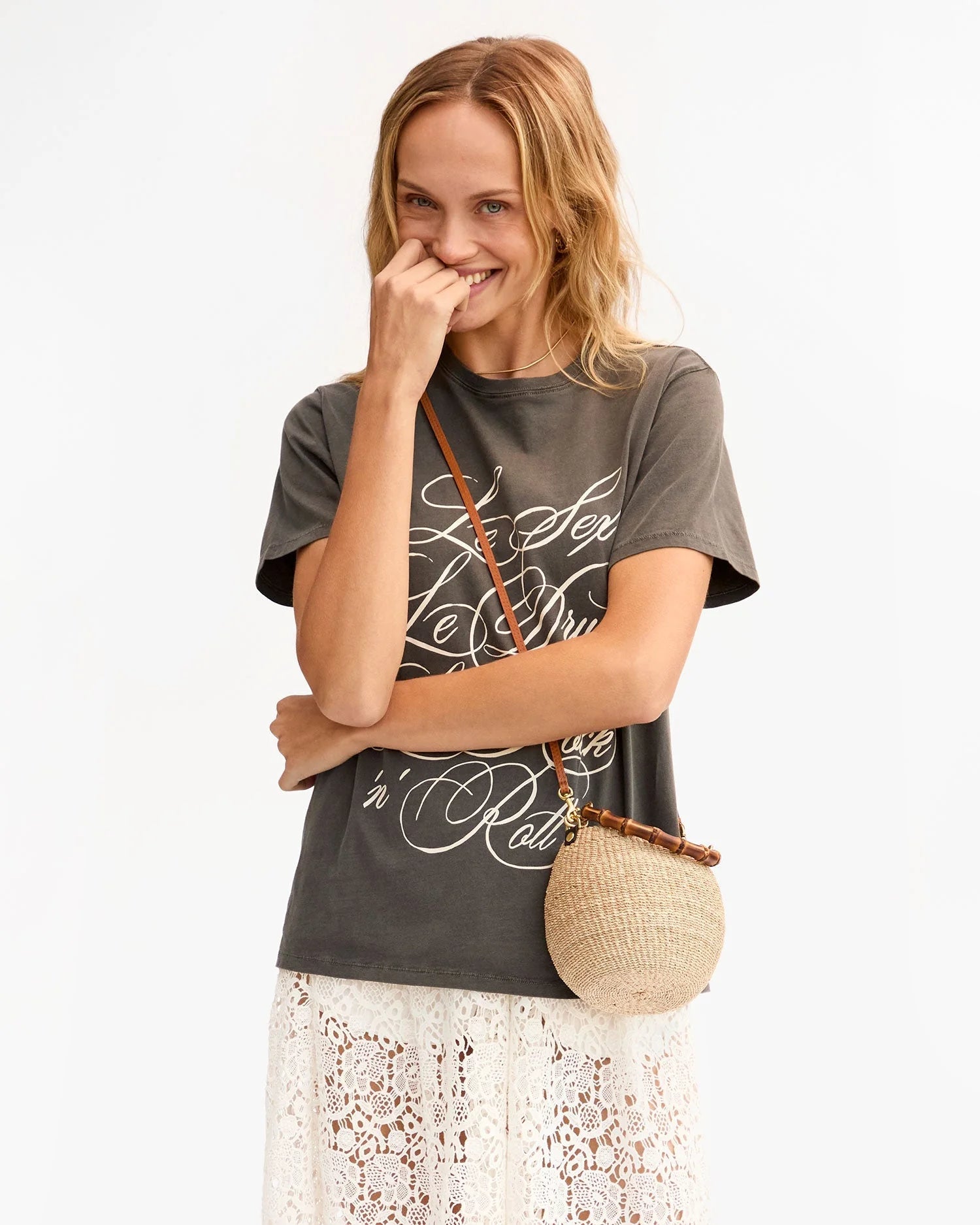 Clare V. - Petit Pot de Miel with Bamboo Handle in Cream