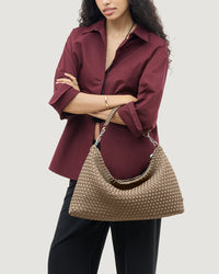 NAGHEDI - Porto Medium Half-Moon Bag in Cashmere