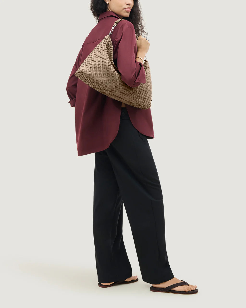 NAGHEDI - Porto Medium Half-Moon Bag in Cashmere
