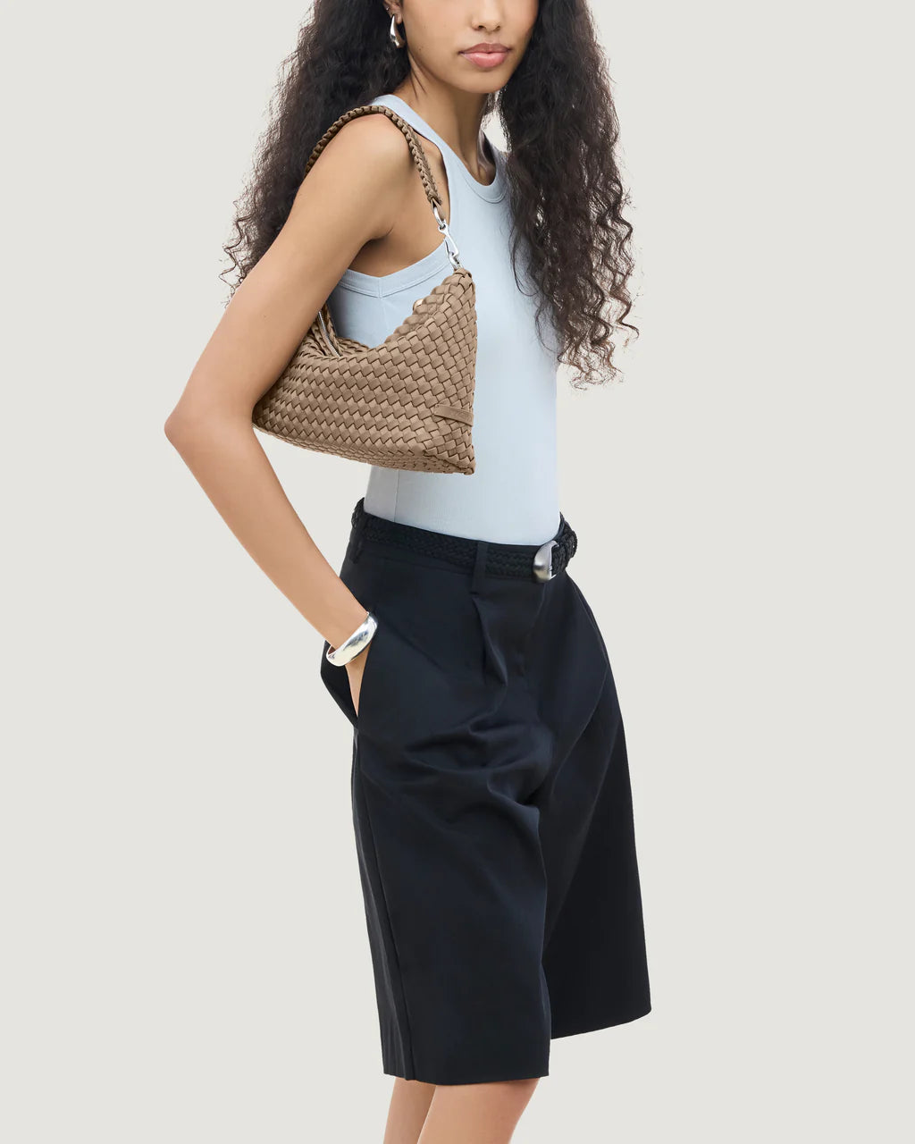 NAGHEDI - Porto Small Half-Moon Bag in Cashmere
