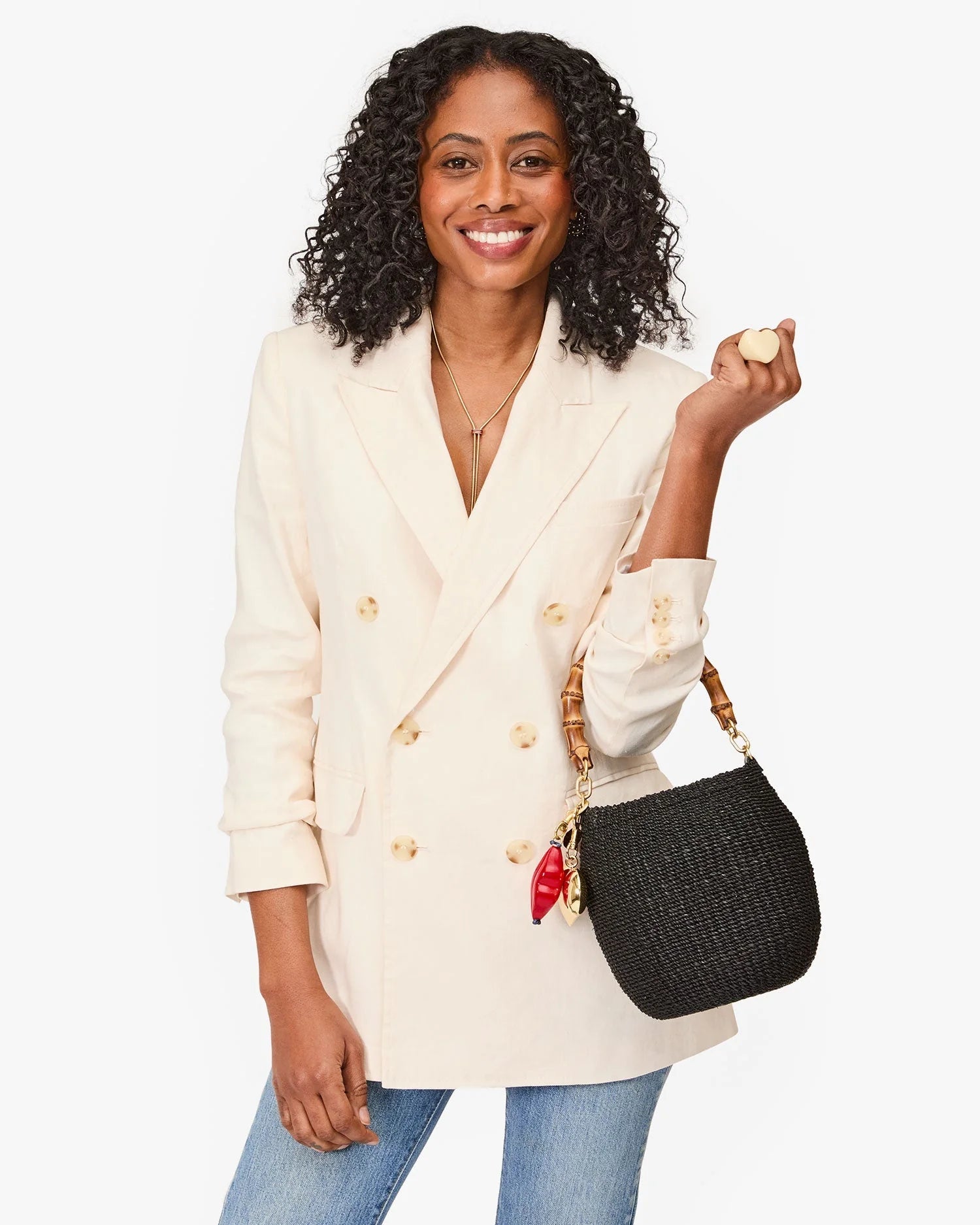 Clare V. - Pot de Miel with Bamboo Handle in Black