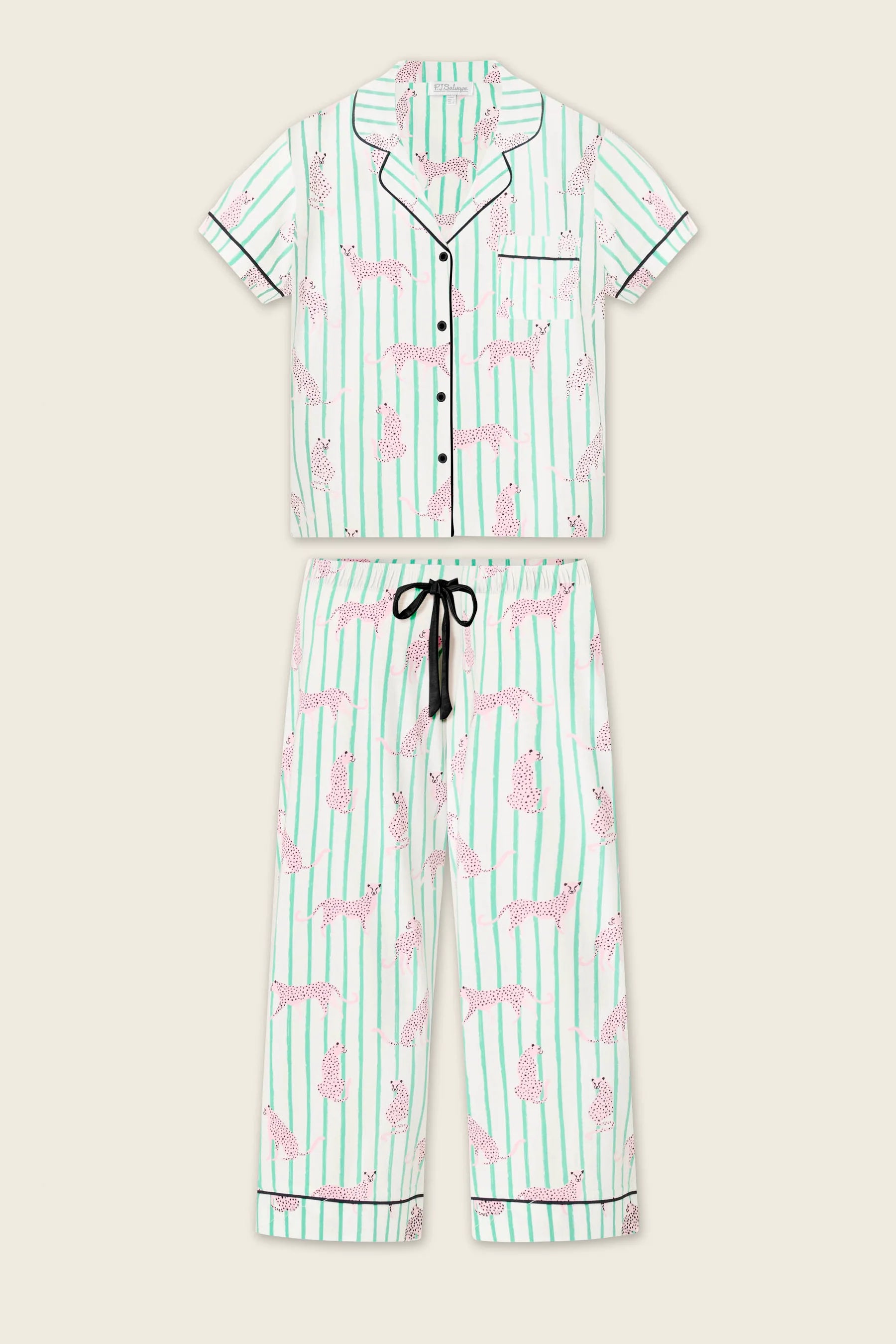 P.J. Salvage - Whimsy Cool Cat Cropped PJ Set in Ivory