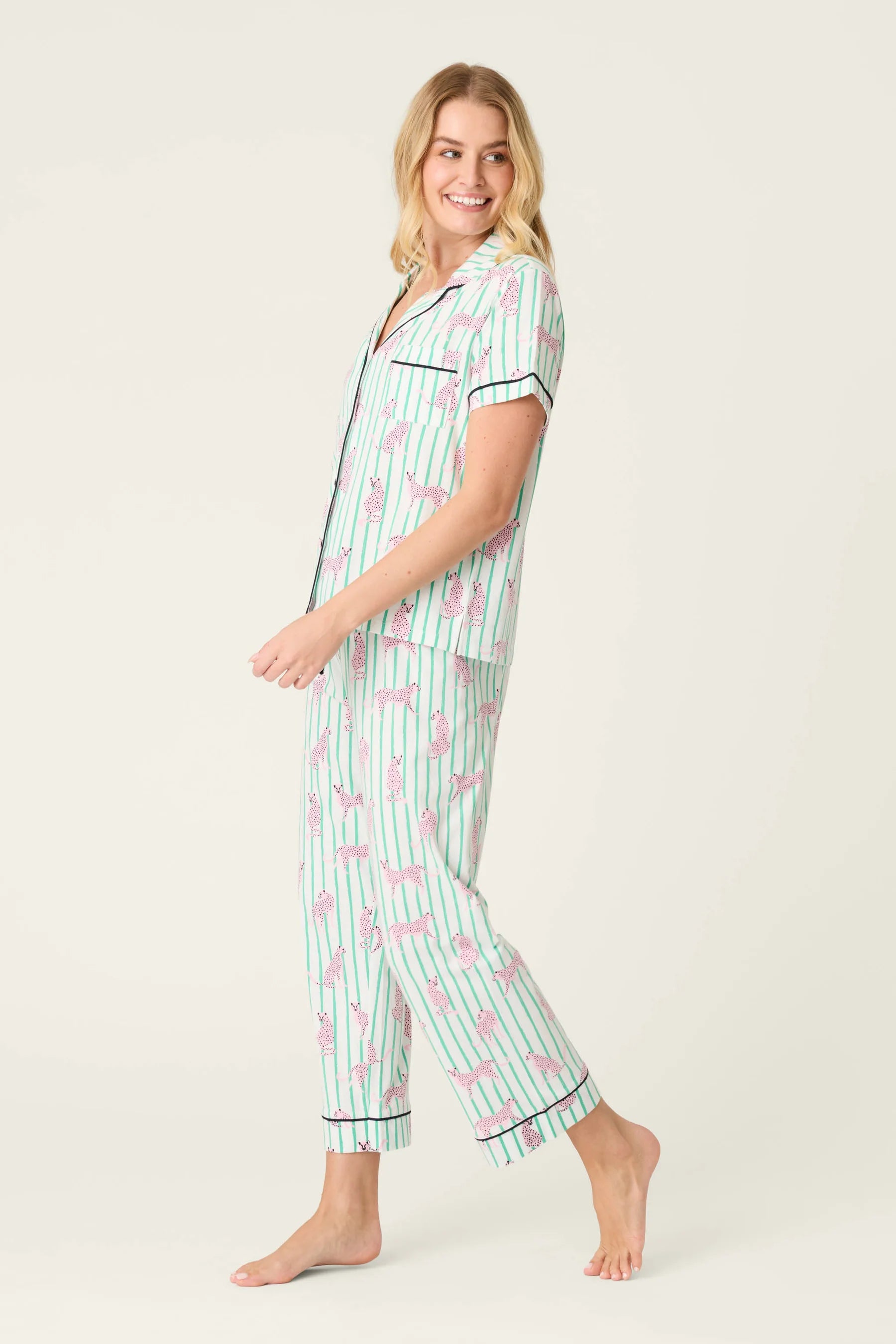 P.J. Salvage - Whimsy Cool Cat Cropped PJ Set in Ivory