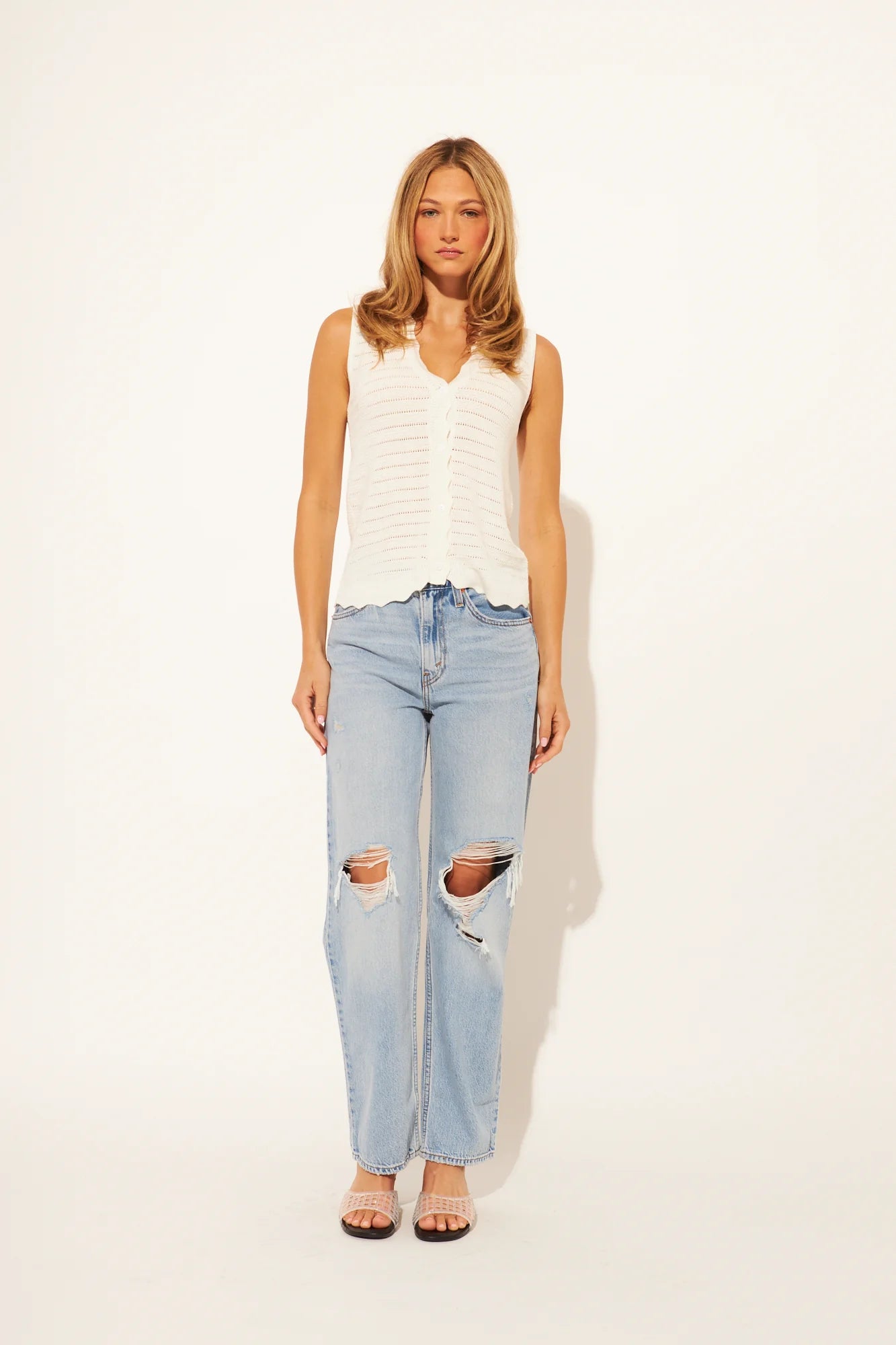 John + Jenn - Remy Pointelle Sweater Vest