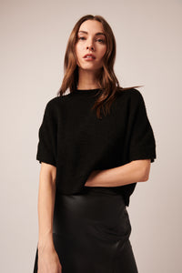 Line - Reyna Short Sleeve Sweater in Caviar