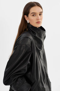 LAMARQUE - Ronja - Oversized Leather Jacket in Black