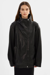 LAMARQUE - Ronja - Oversized Leather Jacket in Black