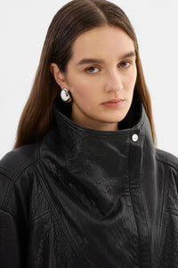 LAMARQUE - Ronja - Oversized Leather Jacket in Black