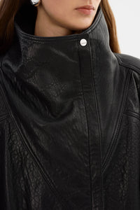 LAMARQUE - Ronja - Oversized Leather Jacket in Black
