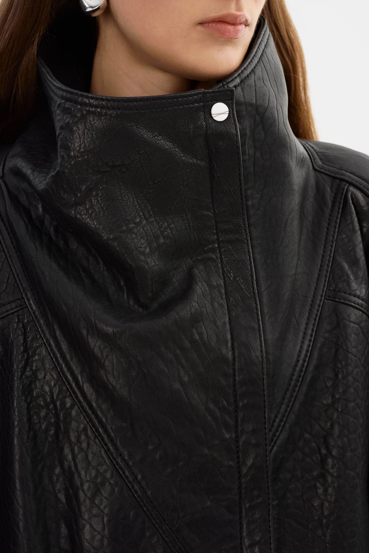 LAMARQUE - Ronja - Oversized Leather Jacket in Black