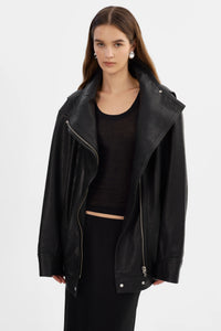 LAMARQUE - Ronja - Oversized Leather Jacket in Black