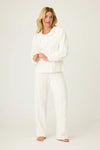 P.J. Salvage - Chenille Cable Knit Hoodie Lounge Set in Ivory