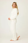 P.J. Salvage - Chenille Cable Knit Hoodie Lounge Set in Ivory