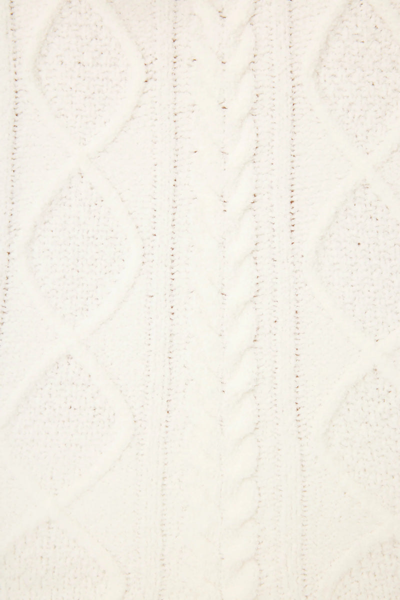 P.J. Salvage - Chenille Cable Knit Hoodie Lounge Set in Ivory