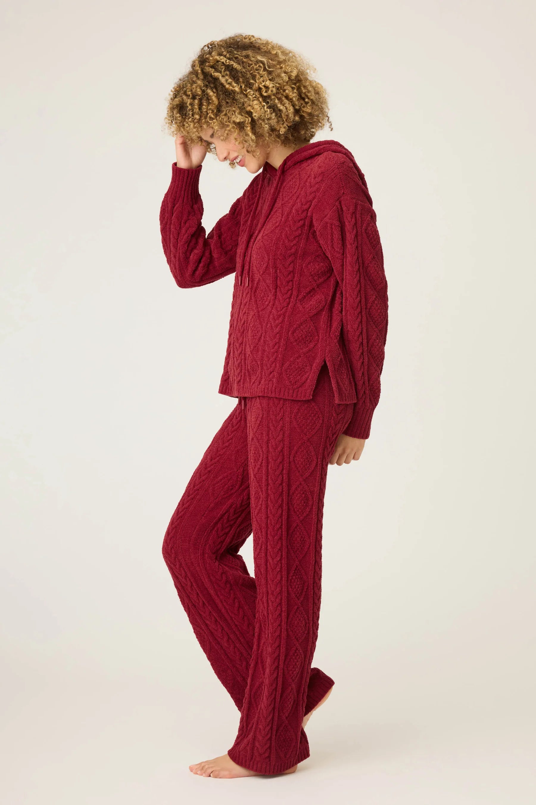 P.J. Salvage - Cozy Chenille Cable Knit Set in Port