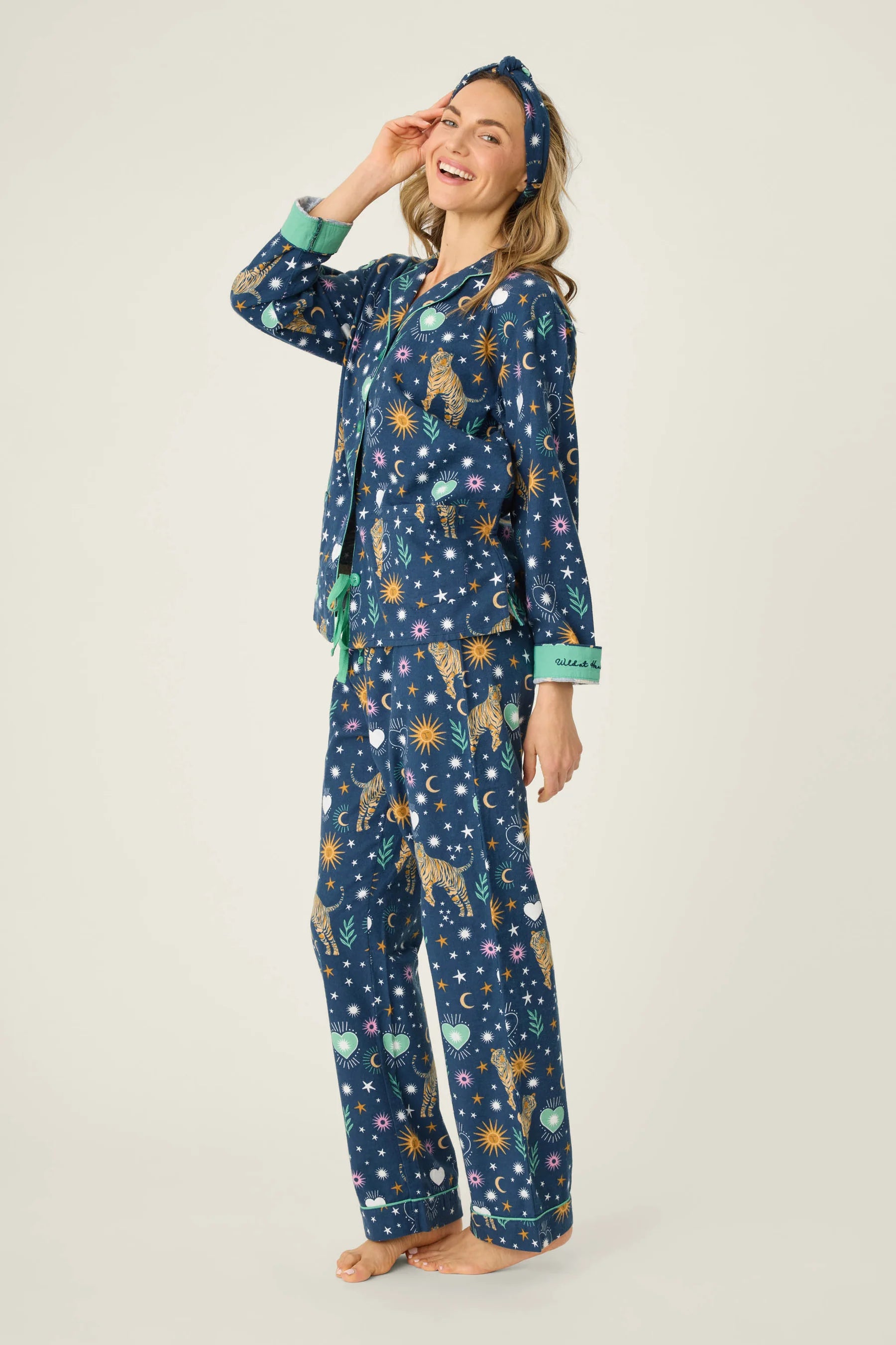 P.J. Salvage - Wild At Heart Flannels PJ Set in Navy
