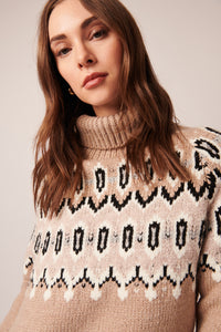 LINE Knitwear - Ruthie Sweater in Biscotti Fairisle