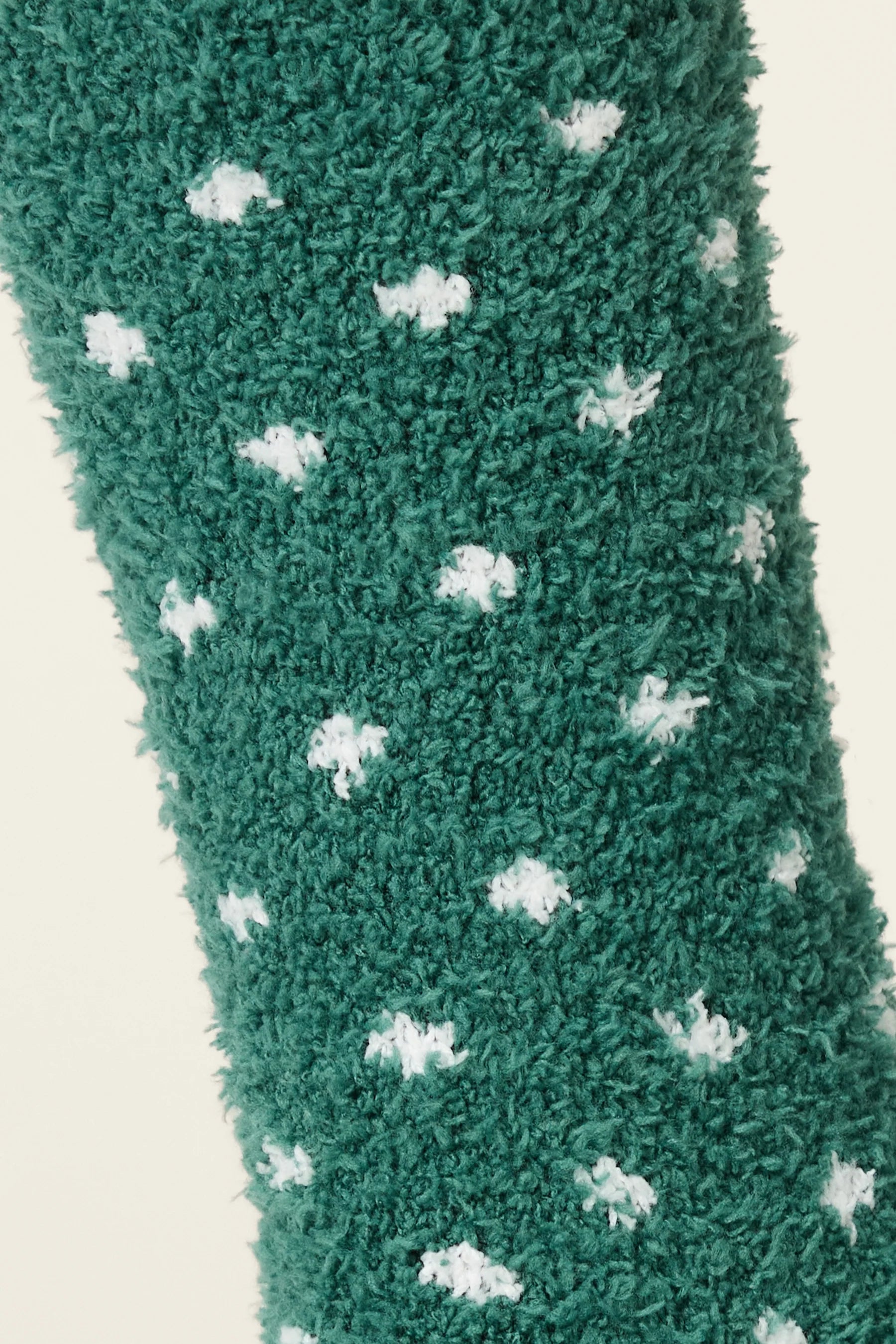 P.J. Salvage - Dot Print Cozy Socks with Grippers in Dark Green