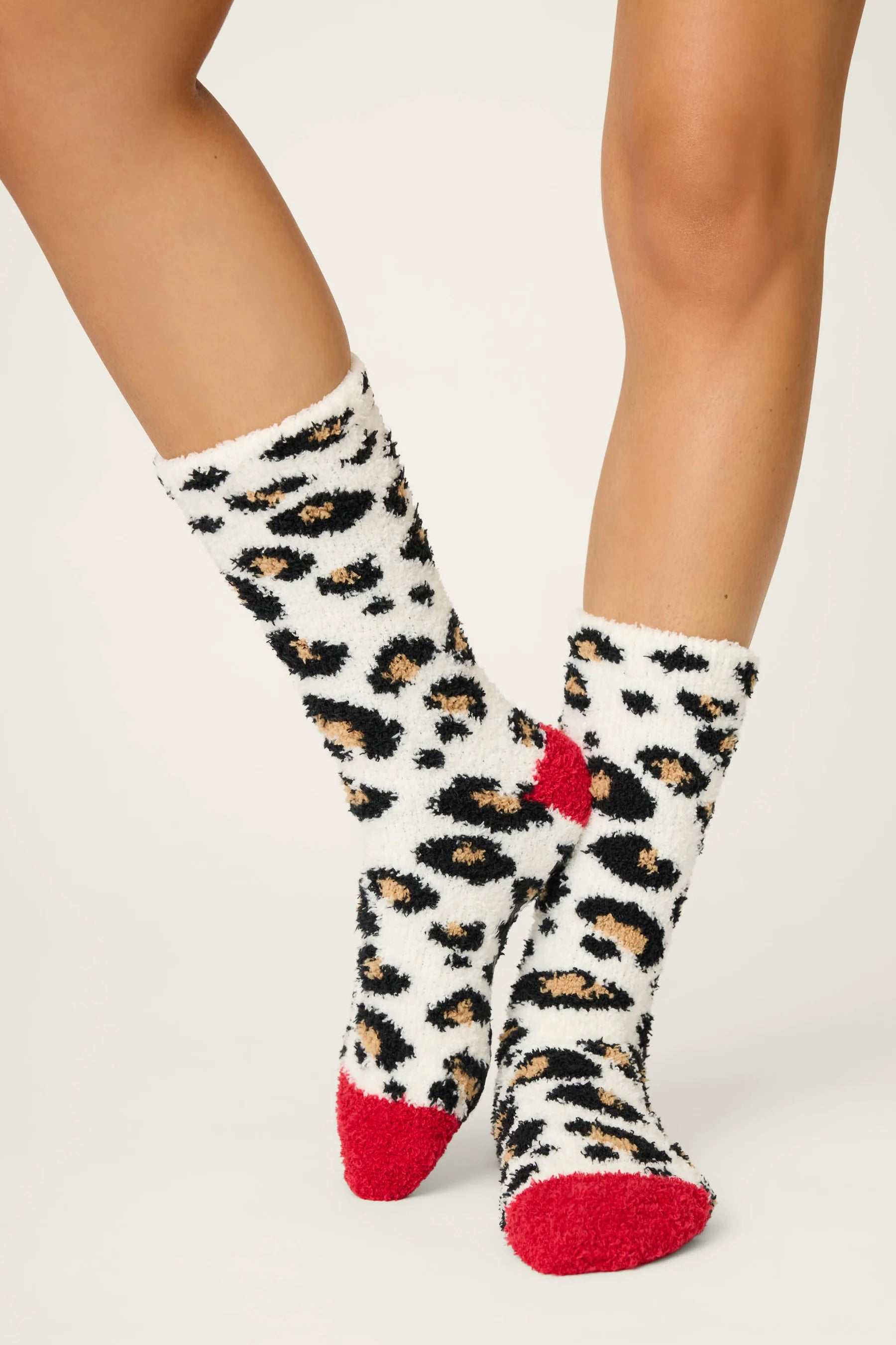 P.J. Salvage - Cheetah Cozy Socks with Gripper