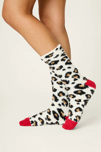 P.J. Salvage - Cheetah Cozy Socks with Gripper