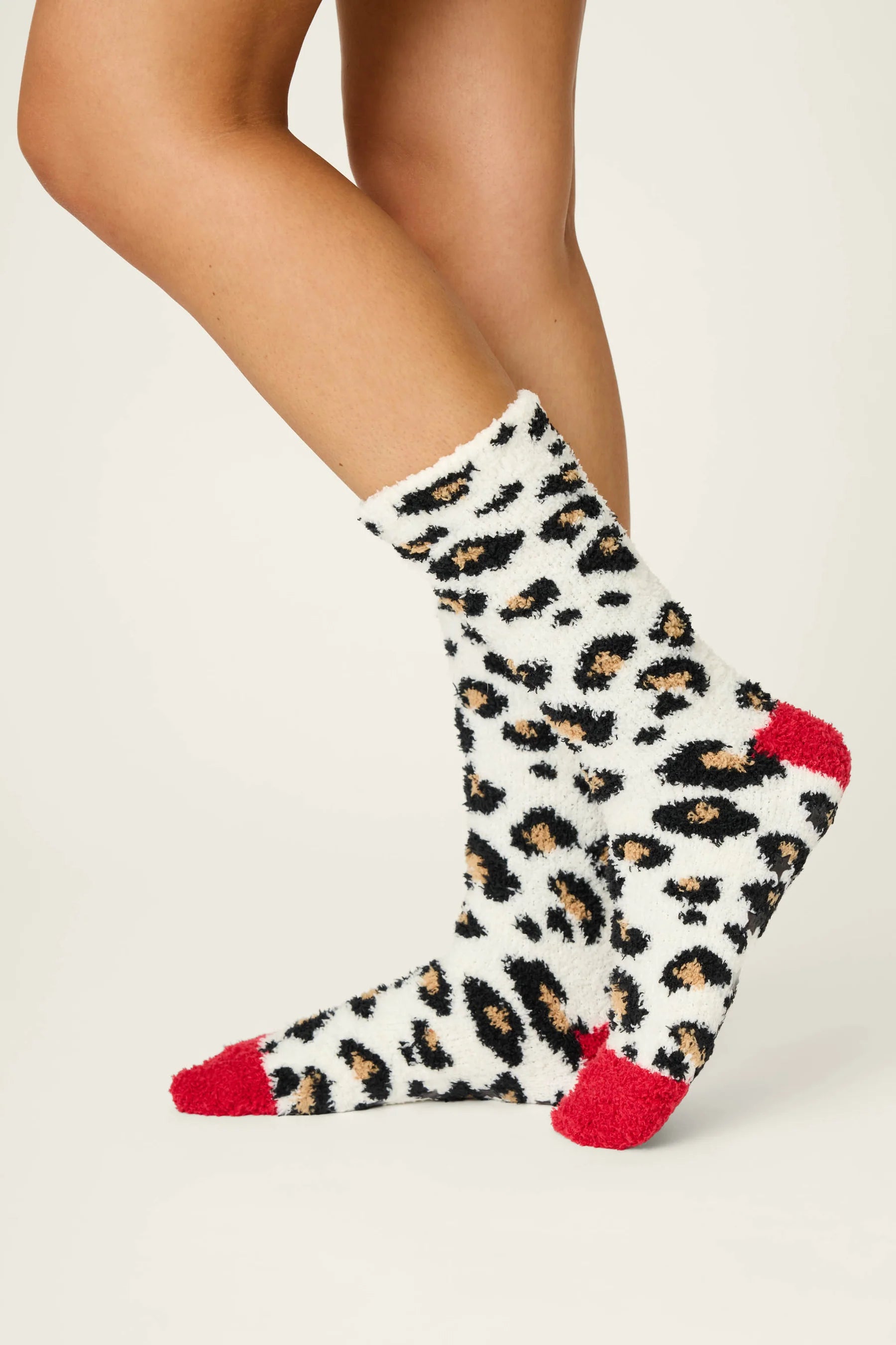 P.J. Salvage - Cheetah Cozy Socks with Gripper
