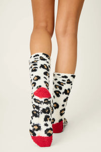 P.J. Salvage - Cheetah Cozy Socks with Gripper