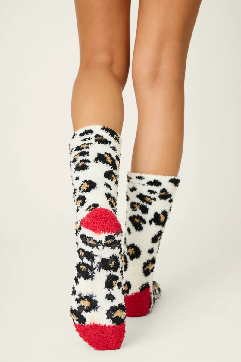 P.J. Salvage - Cheetah Cozy Socks with Gripper