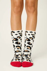 P.J. Salvage - Cheetah Cozy Socks with Gripper
