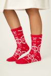 P.J. Salvage - Fairisle Cozy Socks with Grippers in Red