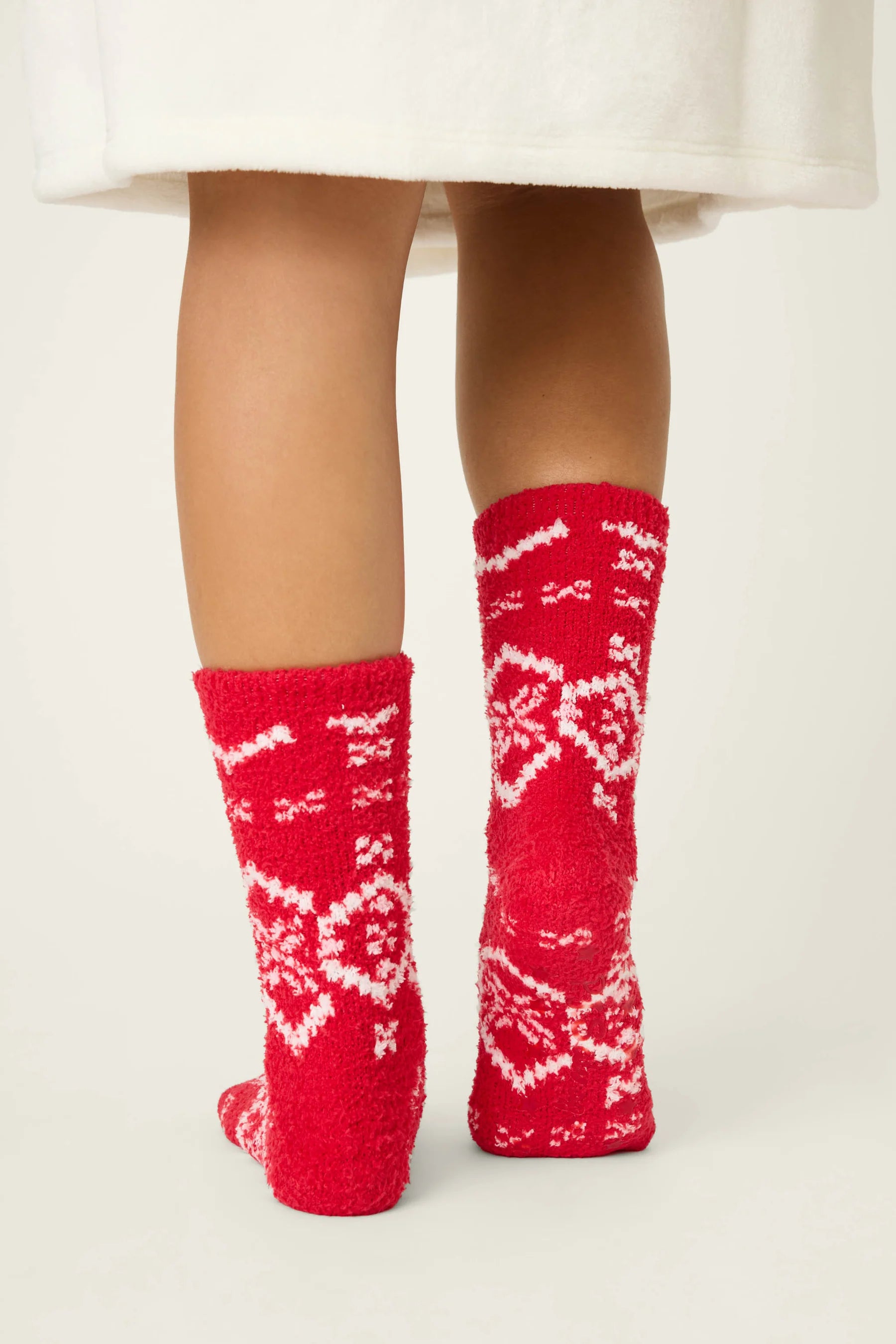 P.J. Salvage - Fairisle Cozy Socks with Grippers in Red