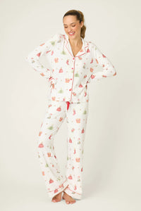 P.J. Salvage - Feline Festive PJ Set in Ivory