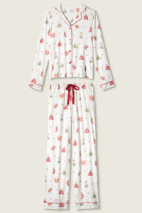P.J. Salvage - Feline Festive PJ Set in Ivory