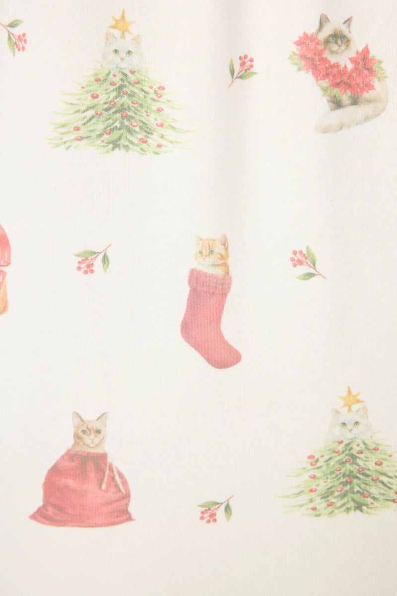 P.J. Salvage - Feline Festive PJ Set in Ivory