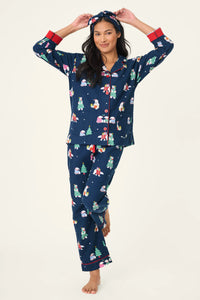 P.J. Salvage - Bearly Awake PJ Flannel Set in Navy