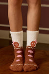 P.J. Salvage - Gingerbread Cozy Socks with Grippers in Brown