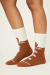P.J. Salvage - Gingerbread Cozy Socks with Grippers in Brown