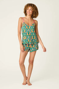 P.J. Salvage - Cheetah Bonita Dreams Camisole in Teal Blue