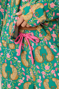 P.J. Salvage - Cheetah Bonita Dreams PJ Set in Teal Blue