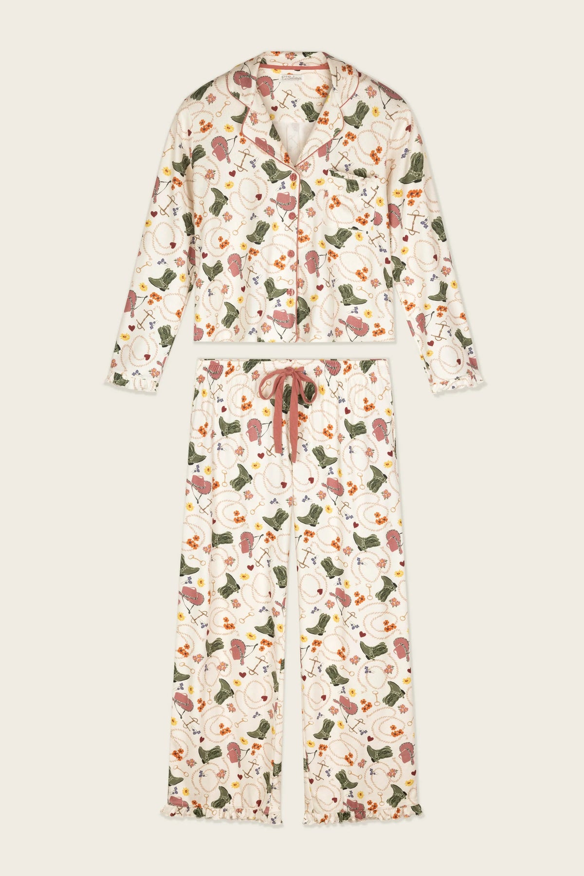 P.J. Salvage - Saddle Up Western Print Long Sleeve PJ Set