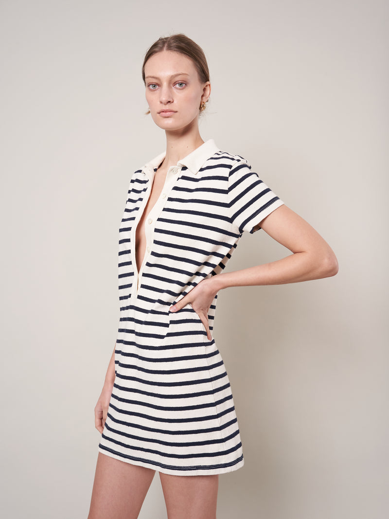 Wyeth - Amelia - Stripe Dress in Ecru/Navy