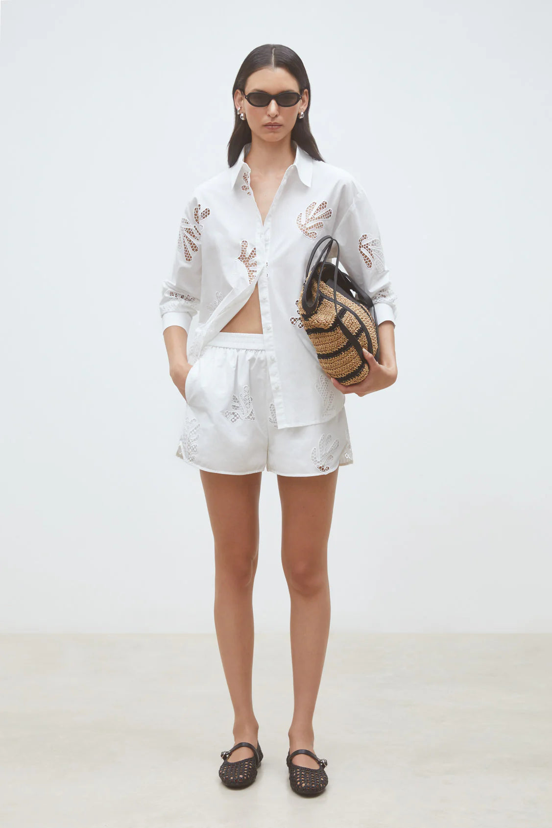 Suncoo - Loula Button Up Shirt in Blanc Casse