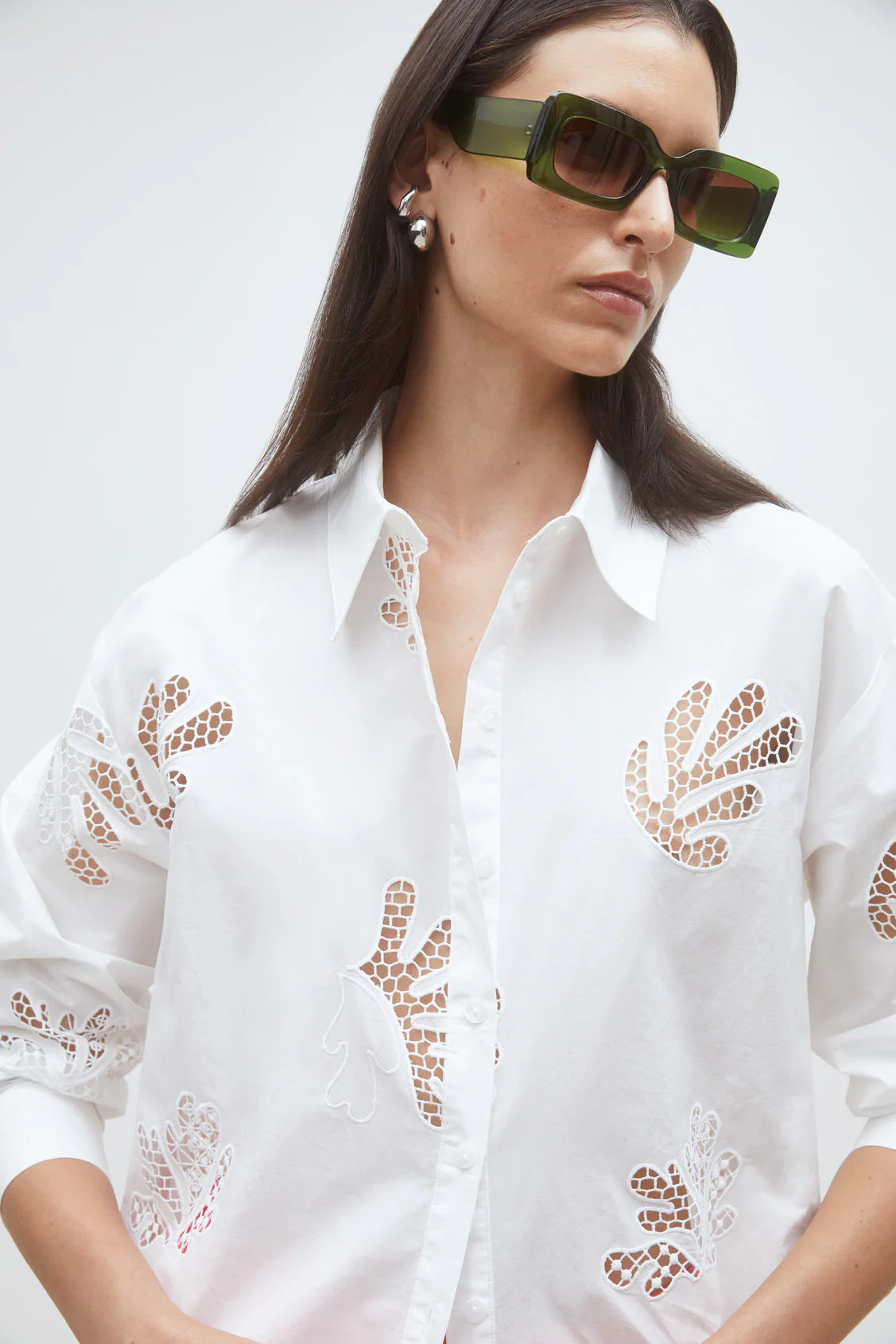 Suncoo - Loula Button Up Shirt in Blanc Casse
