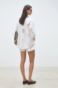 Suncoo - Loula Button Up Shirt in Blanc Casse