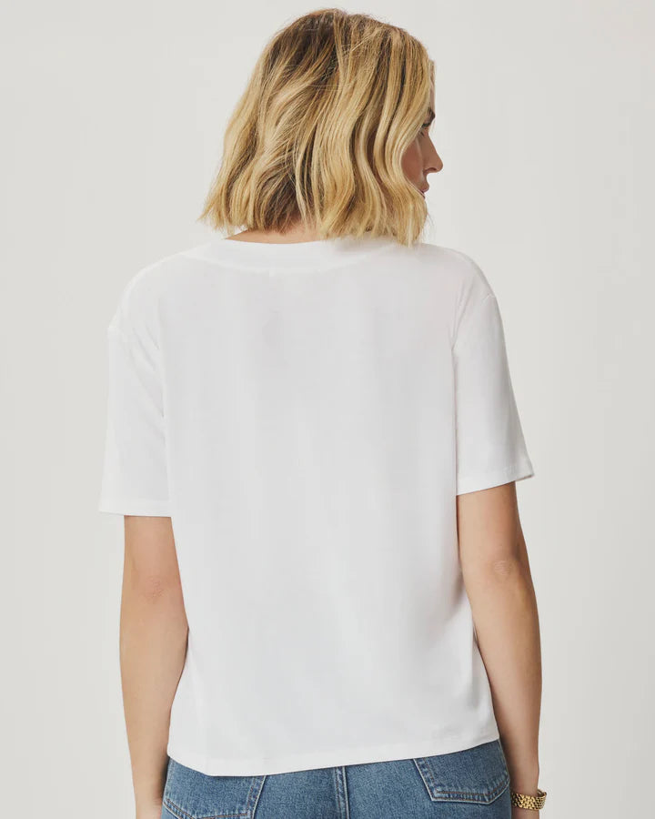 Splendid - Kacey Bamboo V-Neck Tee in White
